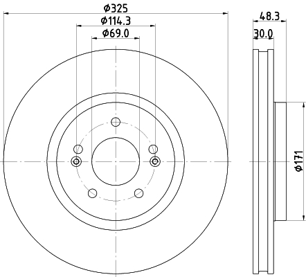 Brake Disc - 8DD 355 134-721 HELLA