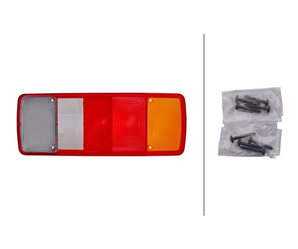 Lens, combination rearlight - 9EL 122 689-051 HELLA