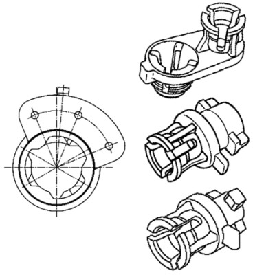 laikiklis, spindulio aukščio valdymo reguliatorius - 8HG 183 586-001 HELLA