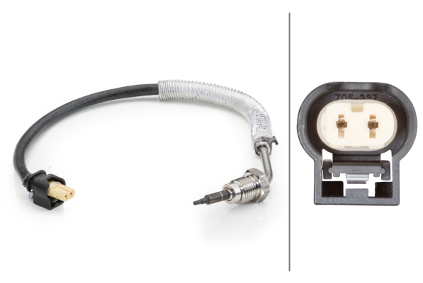 Sensore, Temperatura gas scarico - 6PT 014 494-191 HELLA