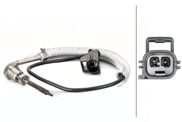 Sensor, exhaust gas temperature - 6PT 014 495-111 HELLA