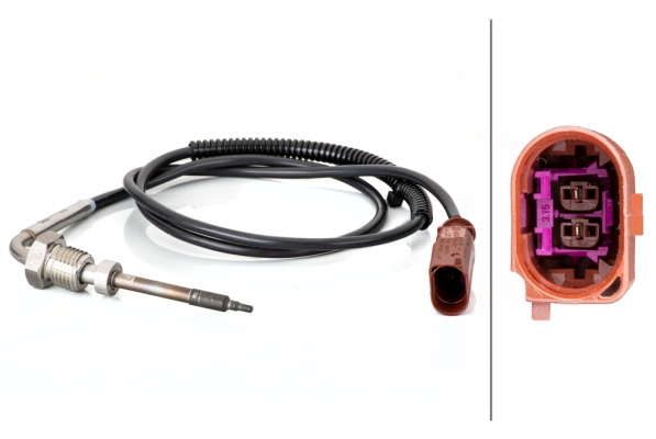 jutiklis, išmetamųjų dujų temperatūra - 6PT 014 494-621 HELLA