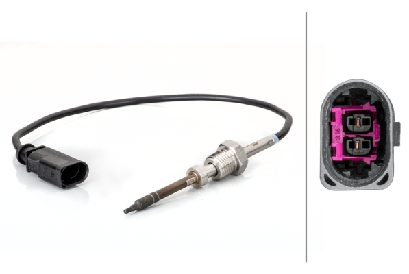 Sensore, Temperatura gas scarico - 6PT 014 494-481 HELLA
