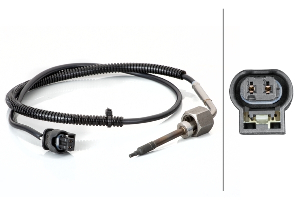 Sensore, Temperatura gas scarico - 6PT 014 494-471 HELLA