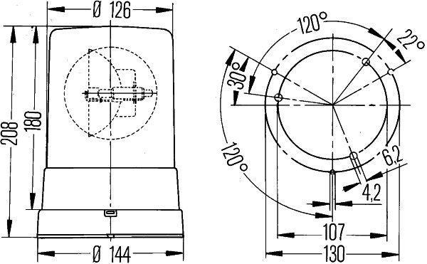 Rotating Beacon - 2RL 006 295-111 HELLA