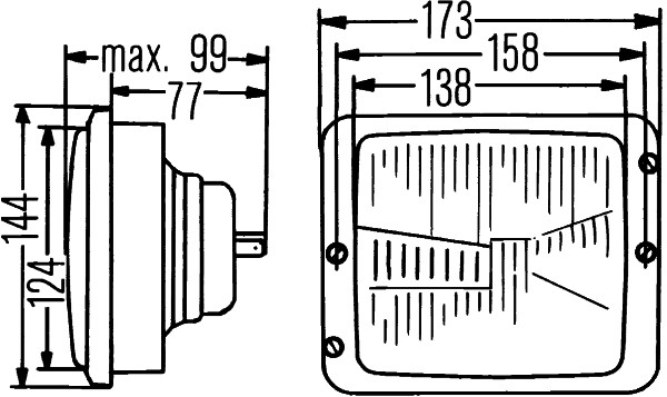 Headlight - 1AA 004 109-031 HELLA