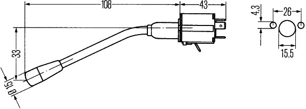 Control Stalk, indicators - 6BA 001 539-001 HELLA