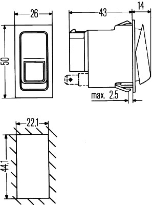 Switch - 6FH 007 832-101 HELLA