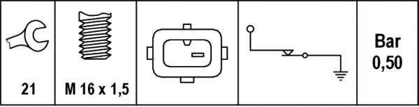 Oil Pressure Switch - 6ZL 003 259-591 HELLA