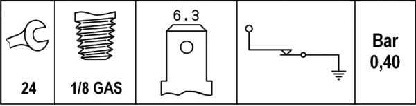 Oil Pressure Switch - 6ZF 007 392-001 HELLA