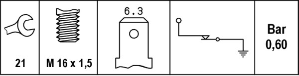 Oil Pressure Switch - 6ZF 007 393-001 HELLA