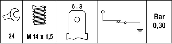 alyvos slėgio jungiklis - 6ZL 003 259-171 HELLA