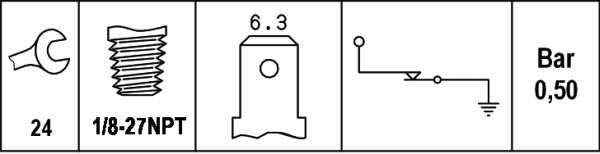 Oil Pressure Switch - 6ZL 003 259-381 HELLA