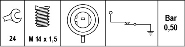 Oil Pressure Switch - 6ZL 003 259-491 HELLA