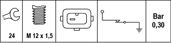 Oil Pressure Switch - 6ZL 006 097-001 HELLA