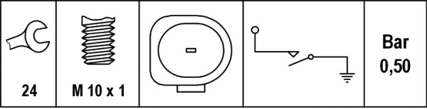 Oil Pressure Switch - 6ZL 008 280-001 HELLA