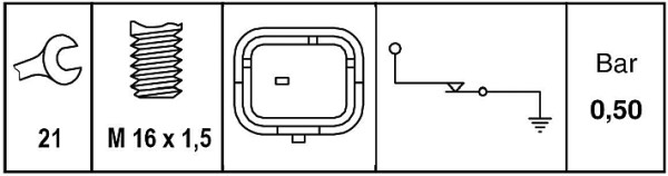 Oil Pressure Switch - 6ZL 009 600-041 HELLA