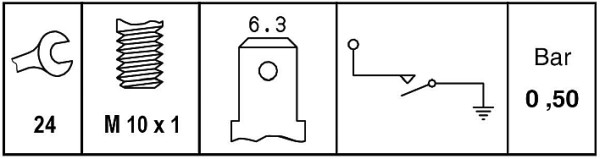 Oil Pressure Switch - 6ZL 009 600-071 HELLA