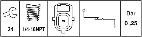 Oil Pressure Switch - 6ZL 009 600-081 HELLA