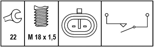 Switch, reverse light - 6ZF 008 621-301 HELLA