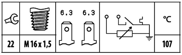 Sensor, coolant temperature - 6PT 009 309-531 HELLA