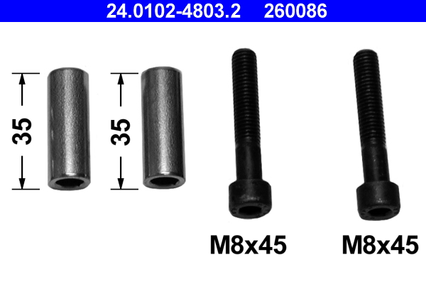 Kit manicotti di guida, Pinza freno - 24.0102-4803.2 ATE