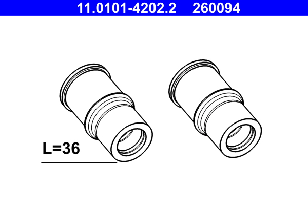 Guide Sleeve Kit, brake caliper - 11.0101-4202.2 ATE