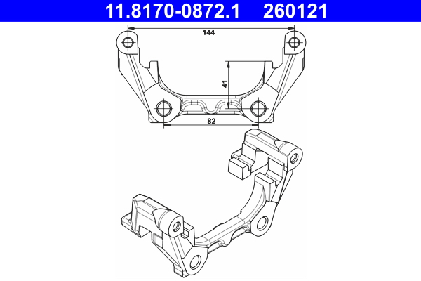 Carrier, brake caliper - 11.8170-0872.1 ATE