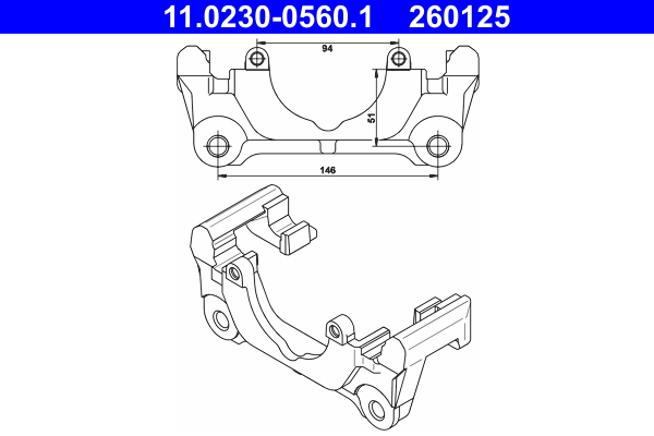 Supporto, Pinza freno - 11.0230-0560.1 ATE