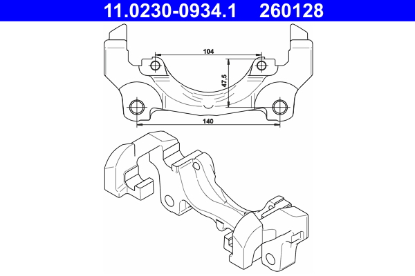 Halter, Bremssattel - 11.0230-0934.1 ATE