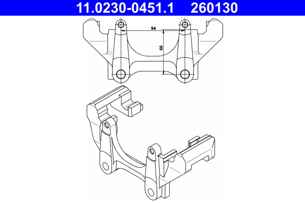 Carrier, brake caliper - 11.0230-0451.1 ATE