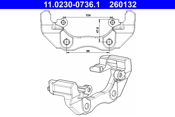 Carrier, brake caliper - 11.0230-0736.1 ATE