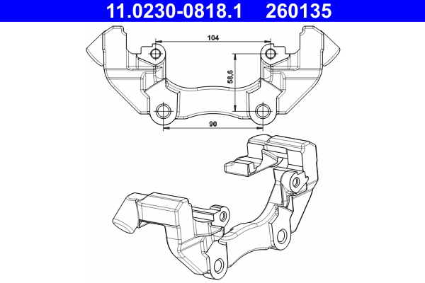 Carrier, brake caliper - 11.0230-0818.1 ATE