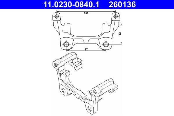 Supporto, Pinza freno - 11.0230-0840.1 ATE