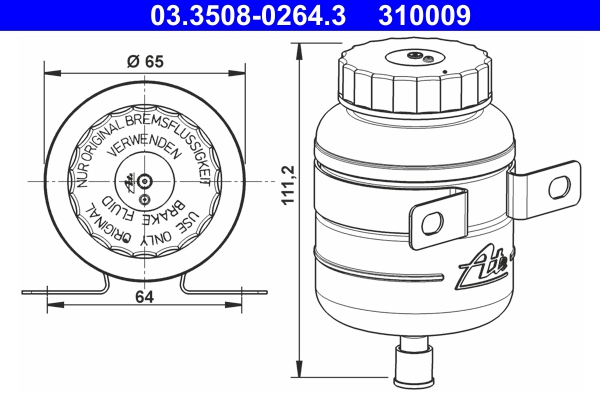 Expansion Tank, brake fluid - 03.3508-0264.3 ATE