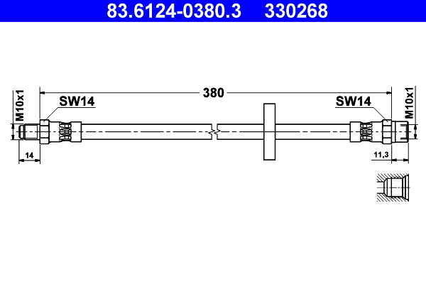 Brake Hose - 83.6124-0380.3 ATE