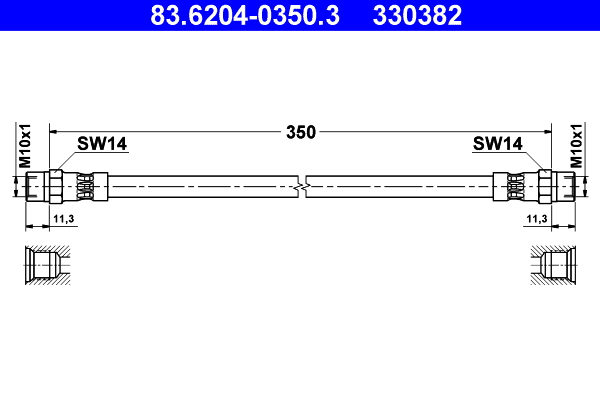 Brake Hose - 83.6204-0350.3 ATE