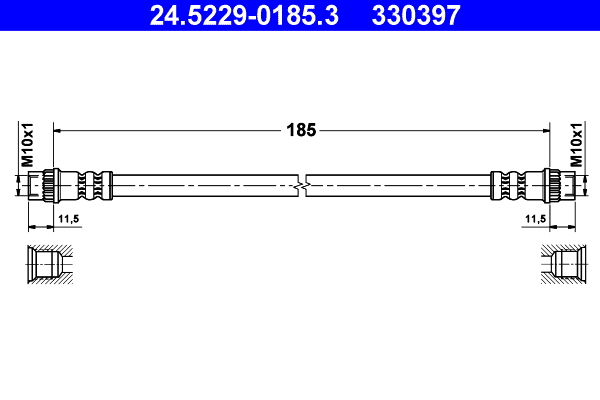Brake Hose - 24.5229-0185.3 ATE
