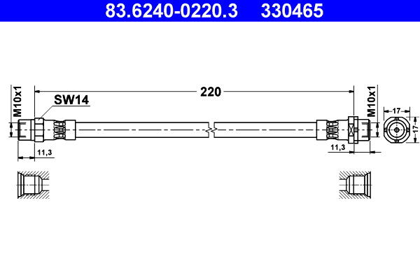 Flessibile del freno - 83.6240-0220.3 ATE
