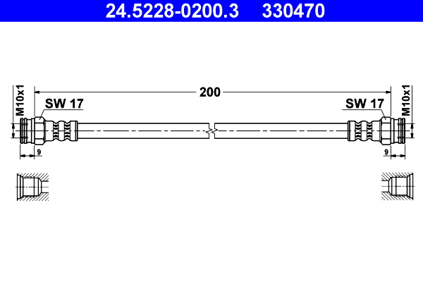 Flessibile del freno - 24.5228-0200.3 ATE