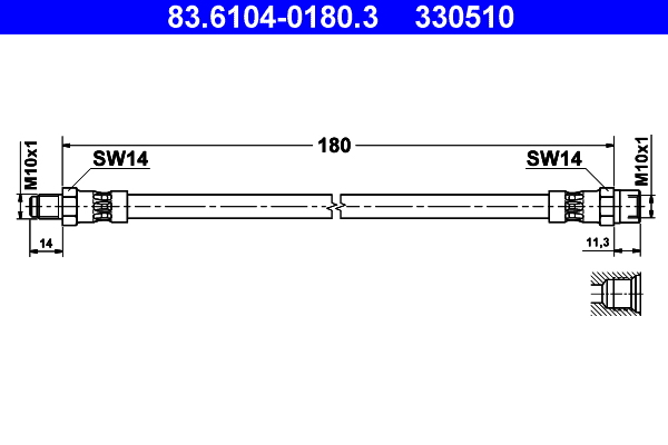 Brake Hose - 83.6104-0180.3 ATE