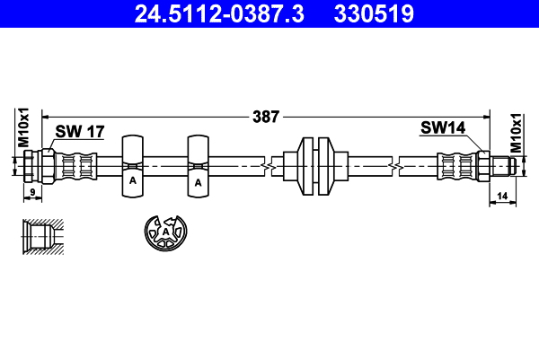 Brake Hose - 24.5112-0387.3 ATE