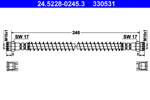 Flessibile del freno - 24.5228-0245.3 ATE