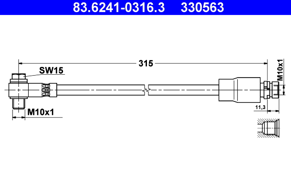 Flessibile del freno - 83.6241-0316.3 ATE