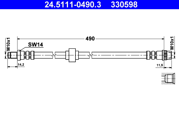 Brake Hose - 24.5111-0490.3 ATE