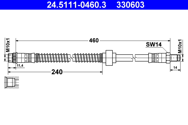 Brake Hose - 24.5111-0460.3 ATE