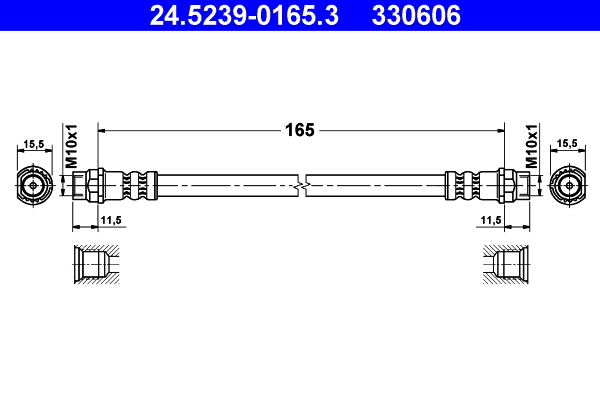 Flessibile del freno - 24.5239-0165.3 ATE