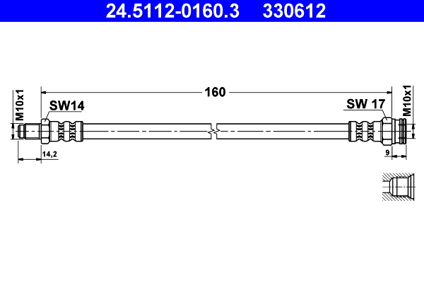 Brake Hose - 24.5112-0160.3 ATE