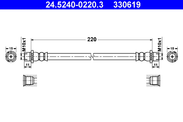 Brake Hose - 24.5240-0220.3 ATE