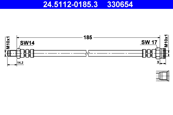 Flessibile del freno - 24.5112-0185.3 ATE